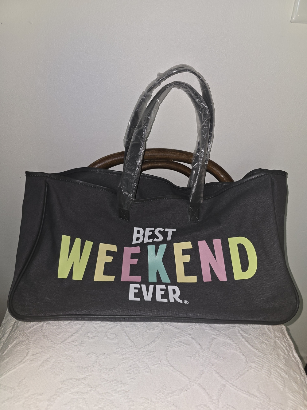 totes Black Weekend Lettering Tote with Multicolor Accents